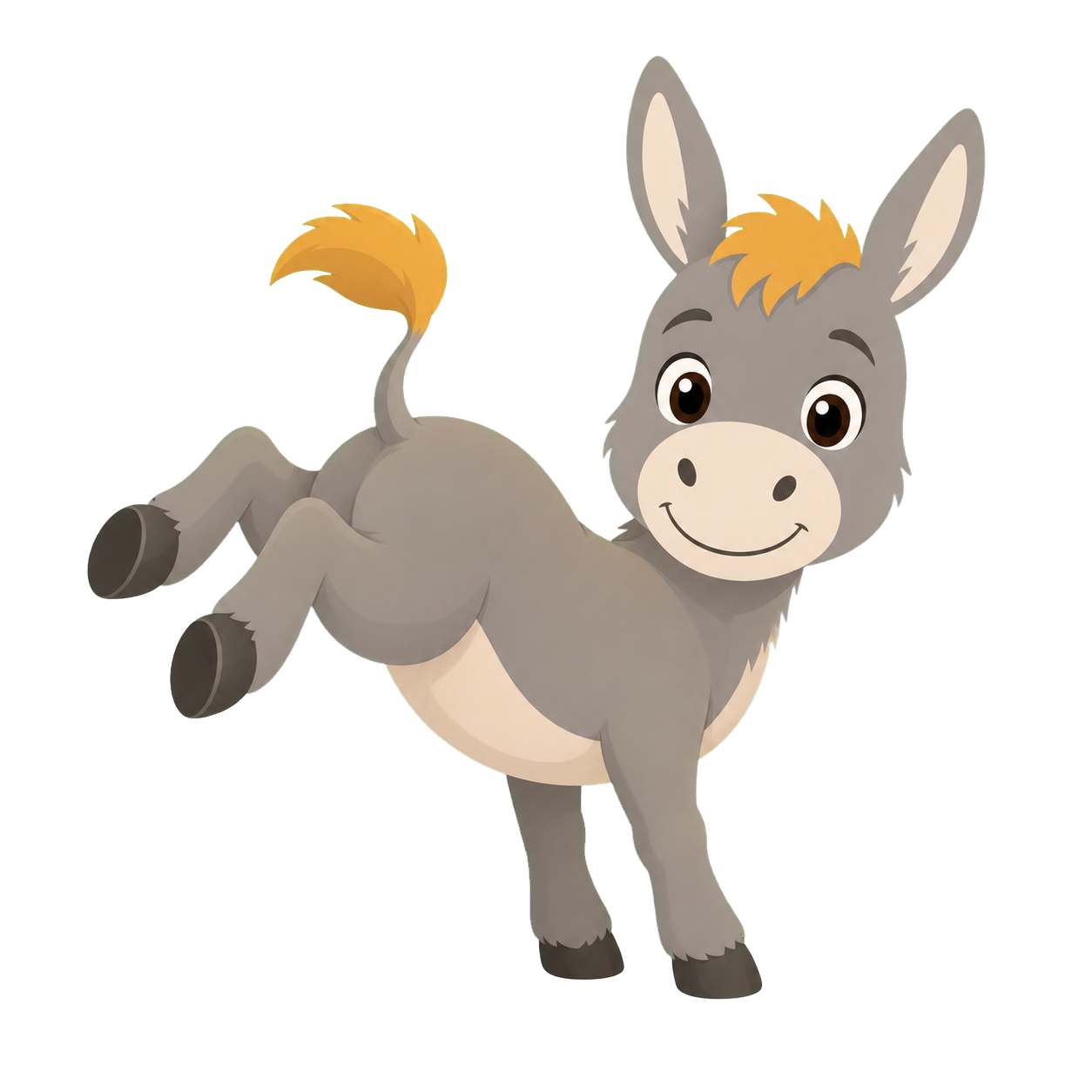 Muley the donkey kicking up his heels